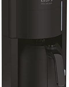 Krups Pro Aroma KM303810| Filterkaffeemaschine 1 Liter Fassungsvermögen | mit Thermokanne | 800 Watt | für 10-15 Tassen Kaffee | schwarz