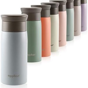 eppikan eppiToGo Edelstahl Thermobecher- Isolierbecher, Kaffee-to-go Becher, 350 ml, 500 ml Travel Mug, Autobecher, auslaufsicher mit hygienischer 360°-Trinköffnung (Pastel Blue, 350 ml)