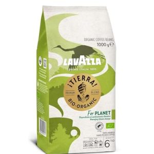 Lavazza, Tierra For Planet, 100 % Bio-Arabica Kaffeebohnen, Ideal für Espressomaschinen, Milder Geschmack, Intensität 6/10, Fruchtige & Blumige Aromen, Leichte Röstung, 1 kg Packung