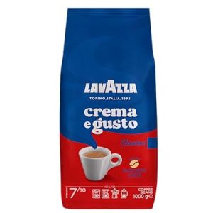 Lavazza, Crema e Gusto Classico, Geröstete Kaffeebohnen, mit Würzigen Aromanoten, Ideal für Espresso, Arabica und Robusta Kaffeebohnen, Intensität 8/10, Dunkle Röstung, 1 Packung mit 1 Kg