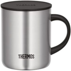 Thermos LONGLIFE CUP 0,35l, Edelstahlbecher mit auflegbarem Deckel oder Untersetzer, Kaffeebecher Edelstahl, Campingtasse, hält Getränke länger heiss oder kalt, spülmaschinenfest, BPA-frei