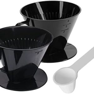 Westmark Kaffee-Set 3tlg., 2 Kaffeefilter Gr. 2 und Gr. 4 + Kaffee-Dosierlöffel, Kunststoff, Schwarz/Weiß, 244422E7