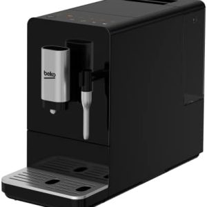 Beko CEG 3192 B Kaffeevollautomat mit Milchdüse, Milchaufschäumdüse, 5 Mahlgrade, herausnehmbare Brüheinheit, automatische Reinigungsfunktion, höhenverstellbare Kaffeedüse, Schwarz