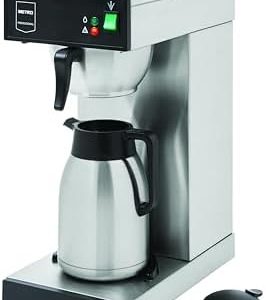 METRO Professional Kaffeemaschine GCT2001, Edelstahl, 21.5 x 41.5 x 52 cm, 2.3 L (Wassertank), 2000W, mit Thermoskanne (2 L), 100 x Papierfilter, Temperaturbereich: 30-98°C, silber