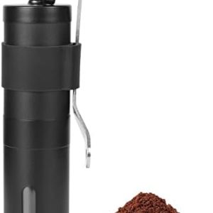 Sequpr Manuelle Kaffeemühle Edelstahl Handkaffeemühle mit Keramikmahlwerk Handmühle Kaffee kaffeebohnen Mühle Manual Coffee Bean Grinder für Espresso French Coffee