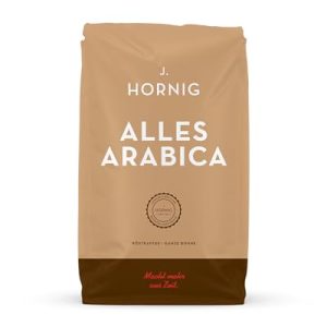 J. Hornig Kaffeebohnen, Alles Arabica, 100% Arabica, 500g ganze Bohnen, reichhaltiges Aroma, für Vollautomaten, Filterkaffee und Espressokocher