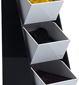 Tantisy Kaffee Organizer Set - Aufbewahrungsbox Kaffeezubehör - Zubehör Box für z. B. Becher Zucker Milch Kaffeesahne Kapseln,Black 01