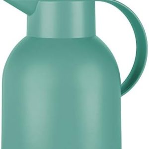 Emsa Samba Isolierkanne F40102 | 1 Liter , Kunststoff | Quick Press Verschluss | 100% dicht | 12h heiß, 24h kalt | Puder Grün