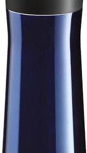 WMF Impulse Isolierbecher 350 ml, Thermobecher mit Automatikverschluss, 360°-Trinköffnung, hält Getränke 8h heiß/12h kalt, blau