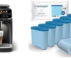 PHILIPS EP5441/50 Series 5400 Kaffeevollautomat, LatteGo Milchsystem & Wessper Wasserfilter Kartuschen Aquaclean, Filterpatrone für Kaffeevollautomat mit Aktivkohle