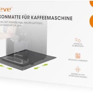 AIEVE Unterlage Silikonmatte für Kaffeemaschine Kaffeevollautomat Kaffeemühle kompatibel mit De Longhi Magnifica und Philips LatteGo usw. Anti-Rutsch 48 x 30 cm Silikonunterlage (Grau)