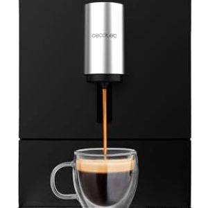 Cecotec Kompakte Vollautomatische Kaffeemaschine Cremmaet Compact. 1350 W, 19 Bar, Thermoblock-Heizsystem, 150 g Kaffeebehälter mit integrierter Mühle und 1,1 L, Automatische Reinigung. Schwarz