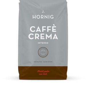 J. Hornig Kaffeebohnen Espresso, Caffè Crema Intenso, 1kg ganze Bohnen, kräftig-schokoladiger Geschmack, für Vollautomaten, Siebträgermaschine und Espressokocher