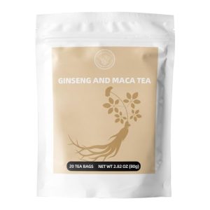 HANFANGLING Ginseng Und Maca Tee, Erhöht Die Ausdauer, Verbessert Die Durchblutung, Stärkt Die Immunität, Reguliert Die Stimmung, Verbessert Das Gedächtnis (20 Teebeutel)