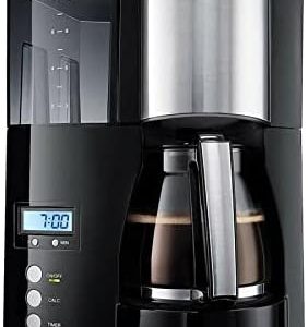 Melitta Optima Timer - Kaffeemaschine mit Timer, Filterkaffeemaschine mit Glaskanne und abnehmbarem Wassertank, für bis zu 8 Tassen Kaffee, schwarz