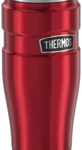 Thermos Thermobecher Stainless King, Kaffeebecher to go Edelstahl rot 470ml, Isolierbecher spülmaschinenfest, dicht, 4002.248.047, Tea to Go 7 Stunden heiß, 18 Stunden kalt, BPA-Free