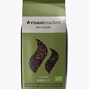 roastmarket Bio Blend (1kg) Ganze Bio Kaffeebohnen - 100% Arabica - Ideal für Vollautomaten & French Press oder als Filterkaffee - Helle Röstung - Fruchtig, Nussig - Mittlere Säure