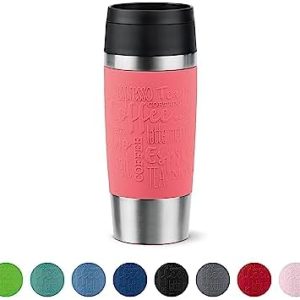 Emsa N20209 Travel Mug Classic Isolierbecher 0,36 Liter , neuer Komfort-Schraubverschluss , Edelstahl , 4h heiß und 8h kalt , 100% dicht , spülmaschinenfest , 360°-Trinköffnung , Koralle