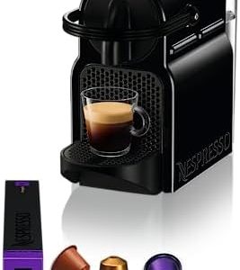 Nespresso De'Longhi EN 80.B Inissia, Hochdruckpumpe, Energiesparfunktion, kompaktes Design, 1260W, 32 x 12 x 23 cm, Dunkle Schwarz