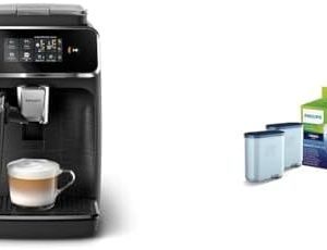 Philips 2300 Series Vollautomatische Espressomaschine & Wasserfilter für Espressomaschine, Kein Entkalken bis 5000 Tassen, Doppelpack