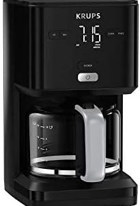 Krups KM6008 Smart'n Light Kaffeemaschine | mit Timer |intuitives Display | 1,25 L Fassungsvermögen für bis zu 15 Tassen Kaffee | Auto-Off-Funktion | Tropf-Stopp | Warmhaltefunktion | Schwarz