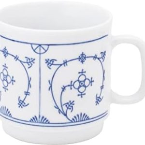 KAHLA 485300A75019H Blau Saks Kaffeebecher 0,30 l | Kaffeetasse mit Strohmuster aus Porzellan