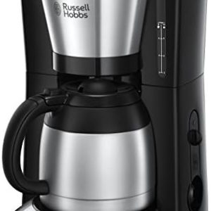 Russell Hobbs Kaffeemaschine [Brausekopf für optimale Extraktion&Aroma] Adventure (max 8 Tassen, 1,0l Thermokanne, Abschaltautomatik, Tropf-Stopp, 1100W) Filterkaffeemaschine 24020-56, Schwarz