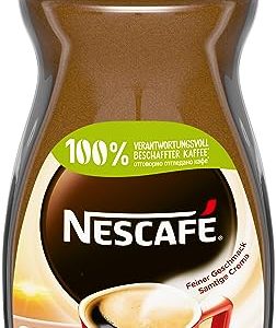 NESCAFE NESCAFÉ CLASSIC Crema, löslicher Bohnenkaffee aus mitteldunkel gerösteten Kaffeebohnen, kräftiger Instant-Kaffee mit samtiger Crema, koffeinhaltig, 1er Pack, 200g