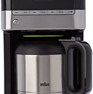 Braun Household PurAroma 7 Kaffeemaschine KF 7125 – Filterkaffeemaschine mit Thermoskanne und Timer-Funktion, Kaffeezubereiter für einzigartiges Aroma, 1000 Watt, Schwarz/Edelstahl