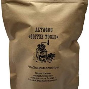 AlTaGru Mühlenreiniger 500g Packung zur schonenden Reinigung der Kaffeemühle auf Naturbasis - entfetten der Mahlscheiben - Neue Rezeptur zur Staubminderung