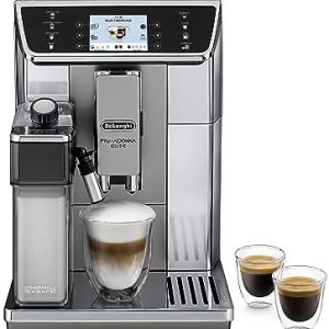 De'Longhi PrimaDonna Elite ECAM 656.55.MS Kaffeevollautomat mit LatteCrema Milchsystem, Cappuccino & Espresso, 3,5 Zoll TFT Touchscreen Farbdisplay & App-Steuerung, Edelstahlfront, silber