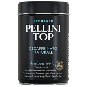 Pellini Top Decaffeinato Naturale, Koffeinfrei Gemahlener Kaffee für die Kaffeemaschine mit Karamell- und Schokoladennoten, 100% Arabica Mischung, 250g Packung