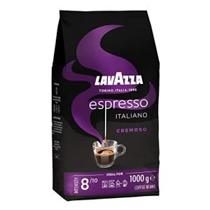 Lavazza, Espresso Italiano Cremoso, Arabica und Robusta Kaffeebohnen, mit Aromanoten von Gewürzen und Kakao, Intensität 8/10, Mittlere Röstung, 1 Packung mit 1 Kg