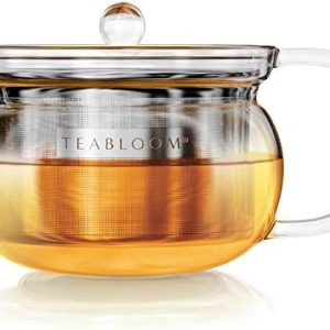 Teabloom Kyoto 2-in-1 Teekessel zum Aufheizen und Ziehen lassen/Teekocher – Herd- und Mikrowellensichere Teekanne mit abnehmbarem Filter für losen Tee – 1-2 Tassen Fassungsvermögen / 350 ml