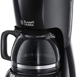 Russell Hobbs Kaffeemaschine [Digitaler Timer, Brausekopf für optimale Extraktion&Aroma] Textures+ (max 10 Tassen, 1,25l Glaskanne, Warmhalteplatte, Tropf-Stopp) Filterkaffeemaschine 22620-56, Schwarz