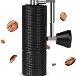 TIMEMORE Chestnut C3 PRO Kaffeemühle Manuelle, Edelstahl Kaffeemühle mit kegelförmigem Mahlwerk, Handkaffeemühle mit klappbarem Griff, für Espresso bis French Press - Schwarz