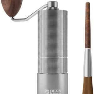 Bean & Brew - Kaffeemühle manuell mit Kegelmahlwerk aus Edelstahl - Kaffeemühle hand aus leichtem Aluminium - manuelle kaffeemühlen leicht zu reinigen - handkaffeemühle perfekt fürs Camping