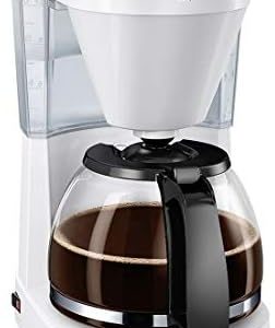 Melitta Easy - Filterkaffeemaschine - mit Glaskanne - Tropfstopp - 10 Tassen - Weiß (1023-01)