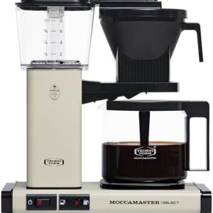 Moccamaster KBG Select, Kaffeemaschine, Retro Kaffeemaschine, Filterkaffee, Off-White, 1.25L