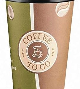 PDTXCLS 100 STK. Kaffeebecher Premium Coffee to go mit Deckel, Pappe beschichtet 400 ml