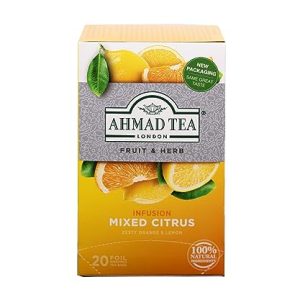 Ahmad Tea - Mixed Citrus - Früchtetee mit Orangen und Zitronengeschmack - Einzeln Verpackte, Aromaversiegelte Teebeutel mit 2g Tee pro Portion - 20 Teebeutel mit Band