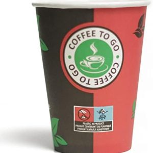 1000 Stück 8oz/200ml Kaffeebecher to go | Pappbecher Cups Coffee to Go Becher | Kaffee to+go Papierbecher Hartpapier Einwegbecher | Einweg Becher für Kafee/Tee