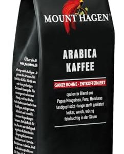 Mount Hagen Bio FT Naturland Röstkaffee Arabica, ganze Bohne, entkoffeiniert, 250 g