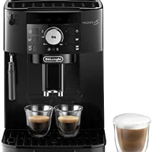 De'Longhi Magnifica S ECAM11.112.B, Kaffeevollautomat mit Milchaufschäumdüse für Cappuccino, mit Espresso Direktwahltasten und Drehregler, 2-Tassen-Funktion, Schwarz