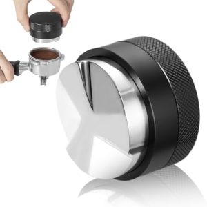 WUISOLQP Distributor 58mm Espresso Leveler, Schwerkraft-adaptiver Espresso-Verteiler,Automatische Höhenverstellung Edelstahl Pulverpresse, Schwerkraft Pulverhammer für 58 mm bodenlosen Siebträger