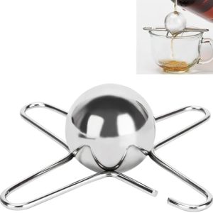 WEIGUZC Kaffeekühlwerkzeug mit wiederverwendbarer Edelstahl-Eiskugel – entsperren Sie Kaffee echte Aromen, auch ideal für Bourbon, Scotch und Cocktails – 40 mm runde Form