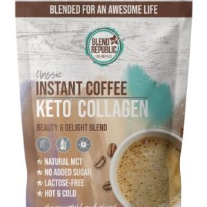 Keto Style Brew (Classic) - Keto Coffee mit ⍟ Arabica - Kokosöl - MCT-Öl - Collagen ⍟ Kollagenpeptide - Keto Kaffee für Low Carb Diät - 220g für 22