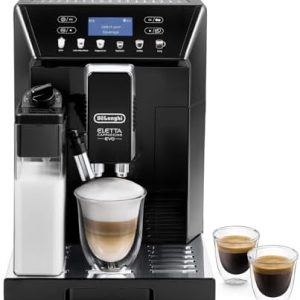 De'Longhi Eletta Evo ECAM 46.860.B Kaffeevollautomat mit LatteCrema Milchsystem, Cappuccino und Espresso auf Knopfdruck, LCD Display und Sensor-Touch-Tasten, schwarz