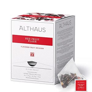 Althaus Tee RED FRUIT FLASH (vorher FRUIT BERRY) ⋅ Früchtetee im Pyramidenbeutel PYRA PACK ⋅ Roter Früchtetee mit intensivem Beerengeschmack ⋅ 15 x 2,75g