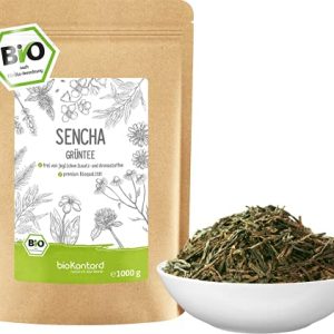 Grüner Sencha Tee BIO 1000 g I lose und geschnitten I aromatischer bio Sencha Grüntee I 100% natürlich I bioKontor